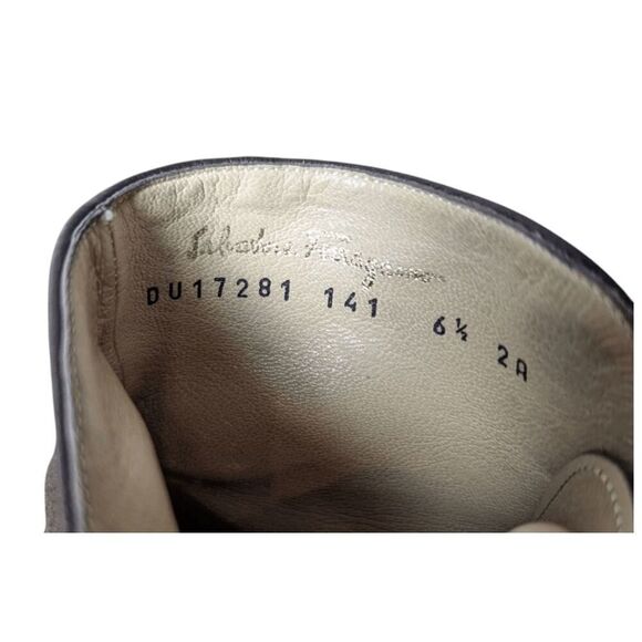 SALVATORE FERRAGAMO Brown Suede Lace-Up Ankle Boot Size 6.5 - Picture 6 of 7